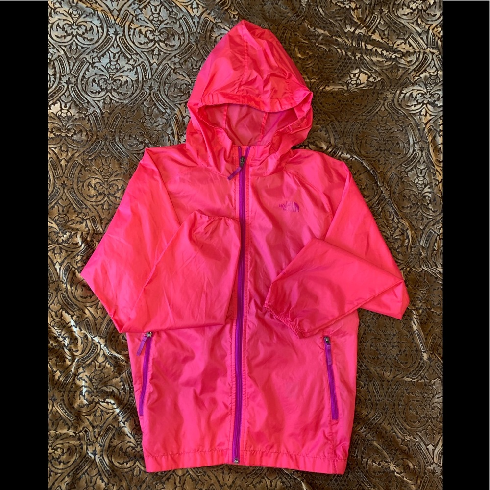Girl Pink North Face Lightweight Rain Jacket XL 18